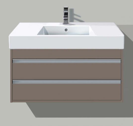 Duravit тумба подвесная под раковину с двумя выдвижными ящиками, ketho, kt 6642 43 цвет: базальт матовый