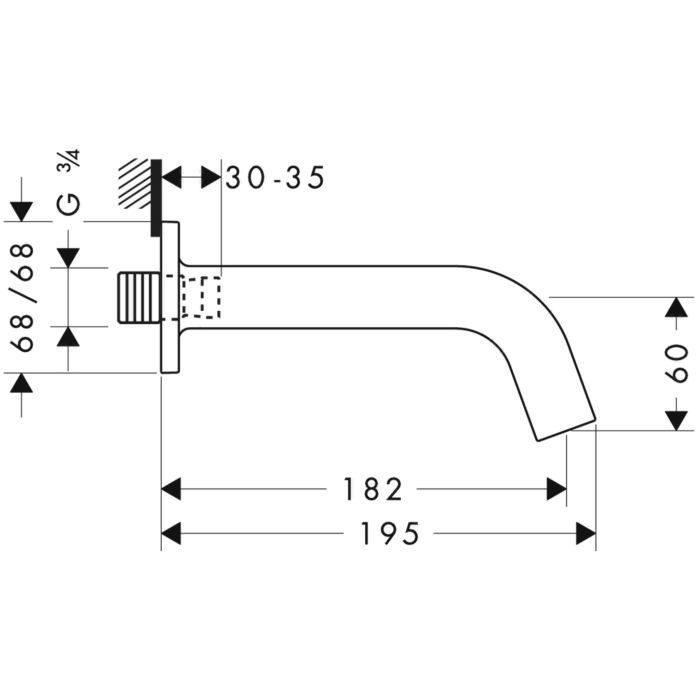 AXOR излив для ванной, Citterio M, красное золото арт. 34410300