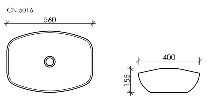 Ceramicanova раковина накладная element, cn5016 цвет: белый