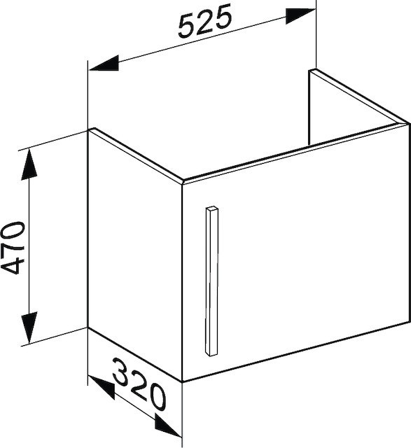 Keuco тумба подвесная под раковину с одной распашной дверцей, edition 300, антрацит арт. 30563 003901
