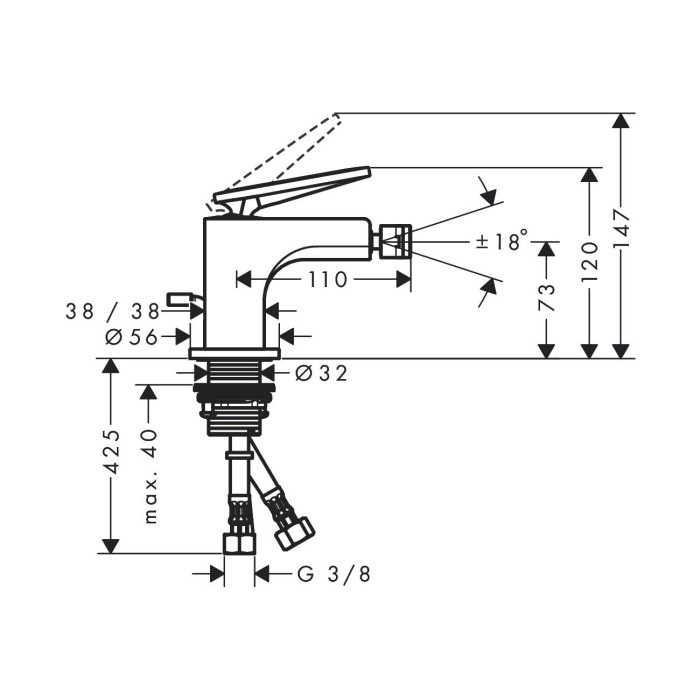 AXOR смеситель для биде, Citterio, черный арт. 39201340