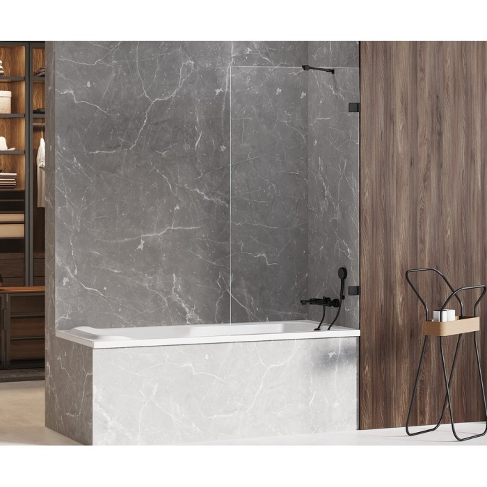 Шторка для ванны 100x150, New trendy Avexa black, черный арт. EXK-1981