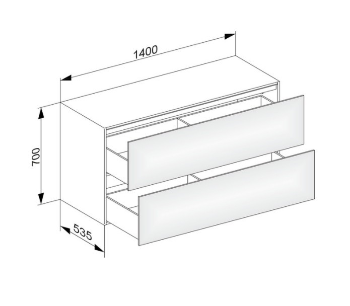 Keuco тумба боковая подвесная с двумя выдвижными фронтами, edition 11, черный арт. 31327 570000
