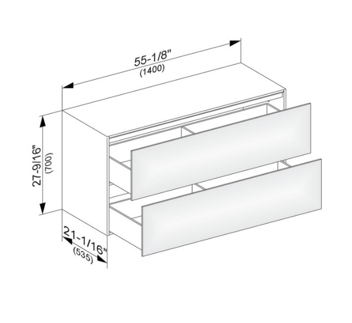 Keuco тумба боковая подвесная с двумя выдвижными фронтами, edition 11, черный арт. 31327 570000