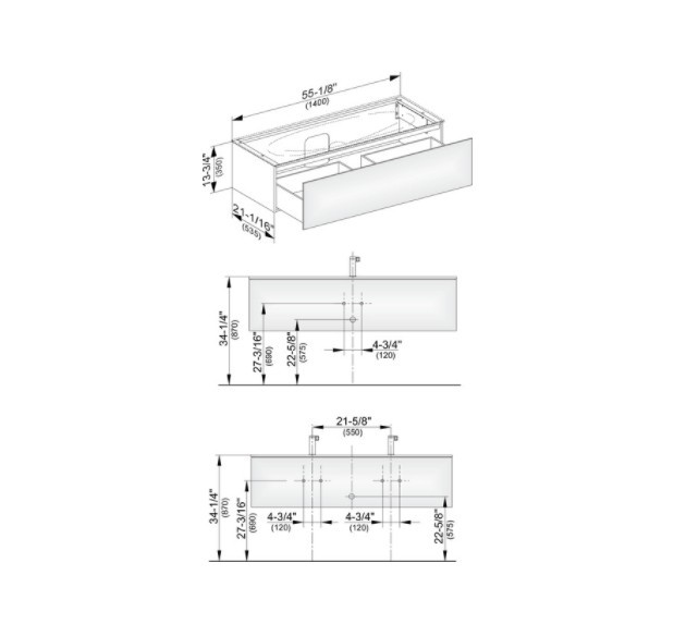 Keuco тумба подвесная под раковину с одним выдвижным фронтом, с внутренней светодиодной подсветкой, edition 11, черный арт. 31361 330100