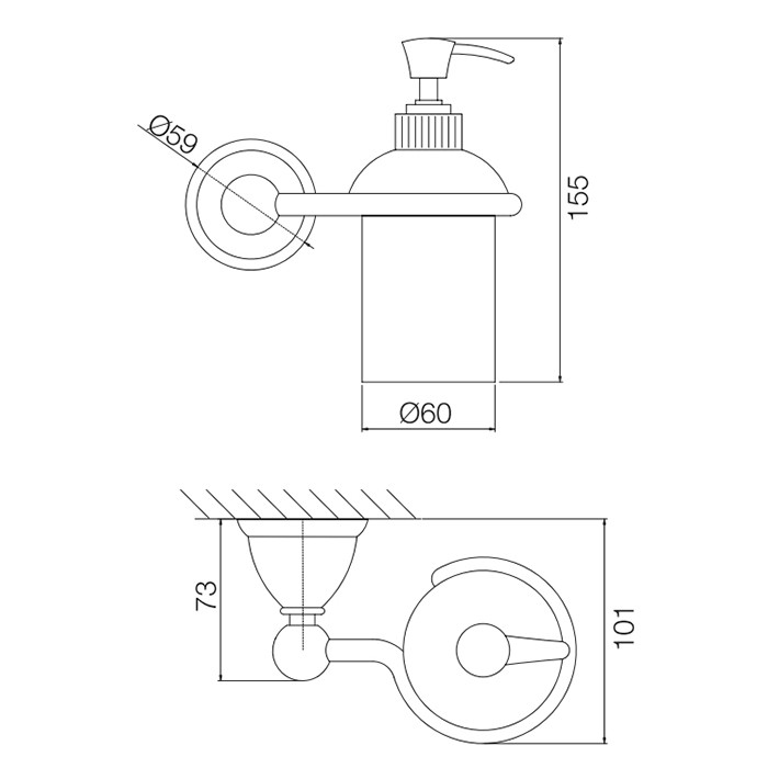 Fima Carlo Frattini дозатор для жидкого мыла, подвесной, accessori, золото арт. f6043/3or