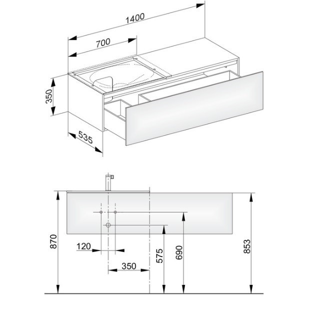 Keuco тумба под умывальник, edition 11, белый арт. 31165 270100