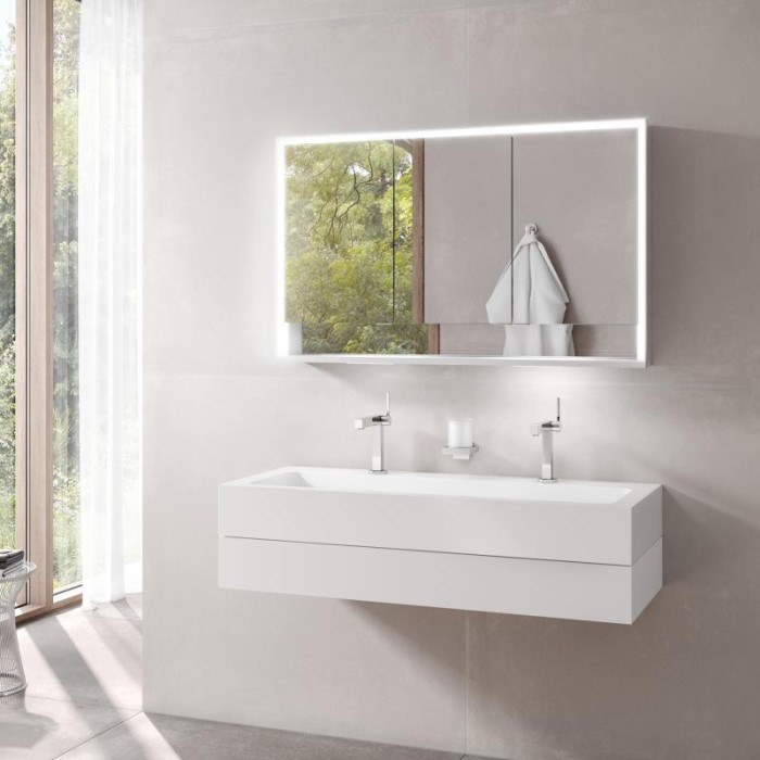 Keuco шкаф с подсветкой встраиваемый, с тремя дверцами, анодированный, royal lumos, алюминий серебристый анодированный арт. 14315 172301