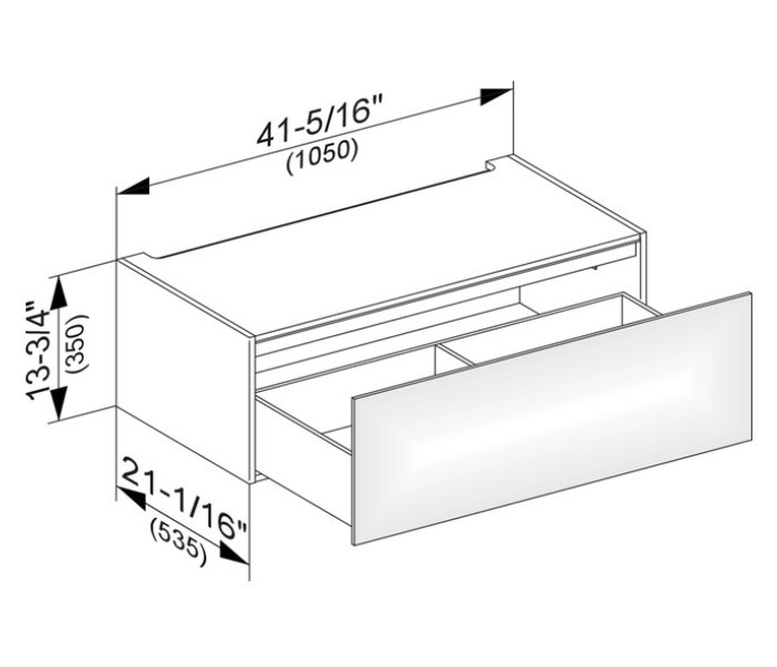 Keuco модуль нижнего шкафа для встройки снизу, с одним выдвижным ящиком, edition 11, черный арт. 31312 570000