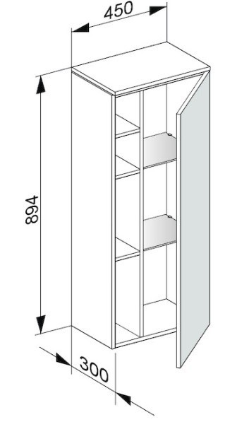 Keuco средний шкаф, edition 400, трюфель арт. 31725 370002