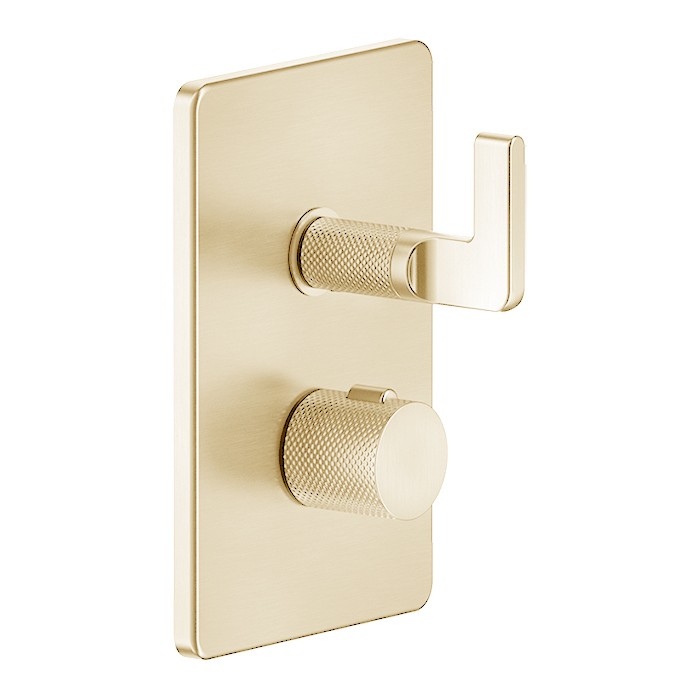 Gessi Смеситель для душа, термостатический, на 3 источника, Inciso, 58136#246 цвет: золото