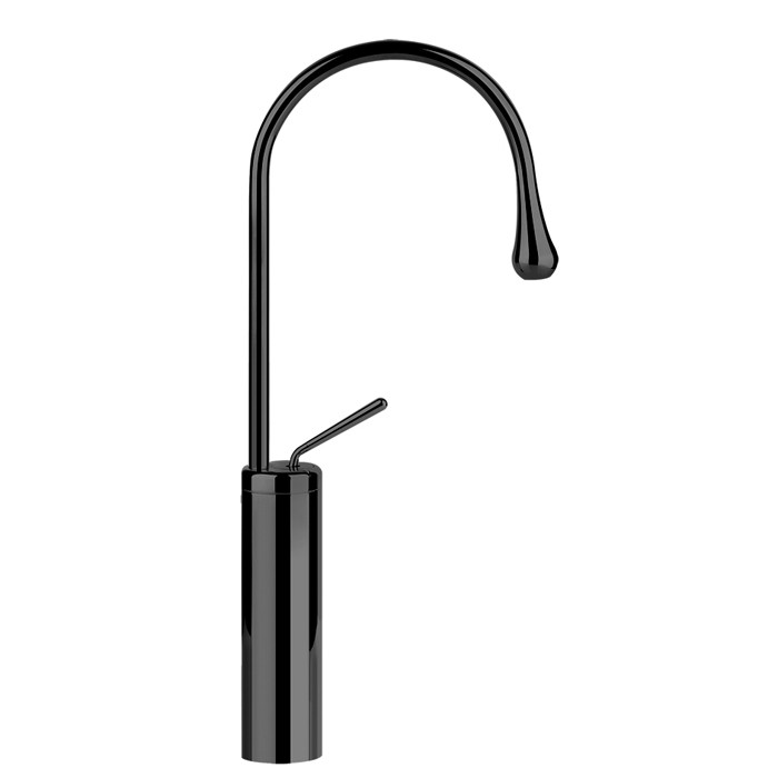Gessi Смеситель для раковины на 1 отверстие, высокий, излив 174мм R=90, Goccia, 33608#299 цвет: черный
