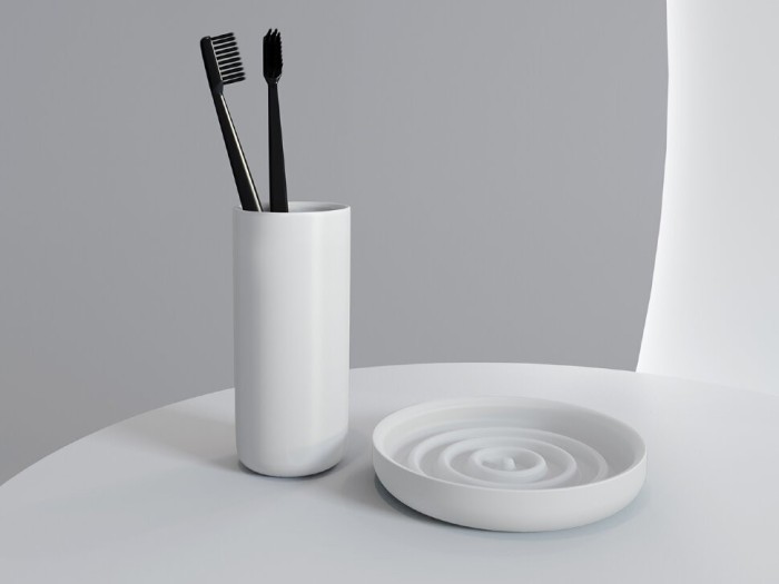 Salini стакан для зубных щеток, матовый, gocce, 1901201 цвет: матовый белый