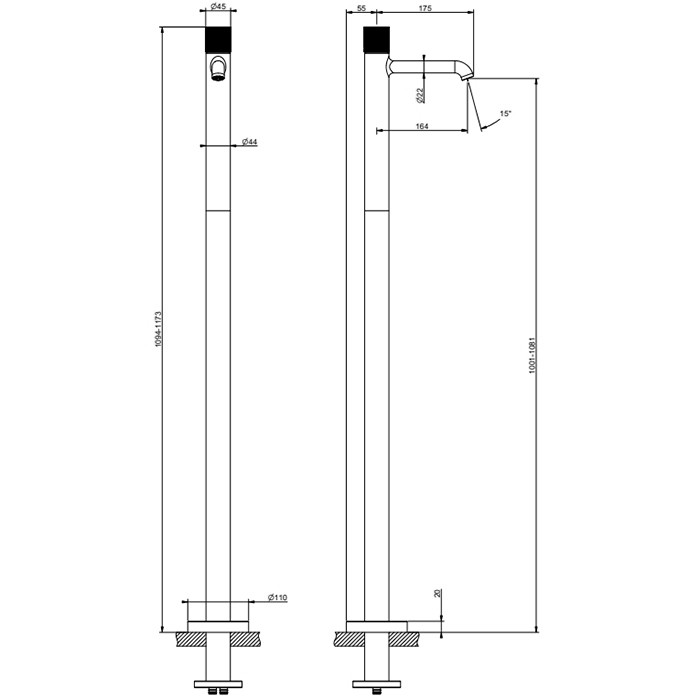 Gessi Смеситель для раковины, напольный, Habito Diamantao, 70695#031 цвет: хром