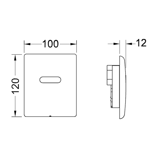 TECE панель смыва с инфракрасным датчиком для писсуара, 6v батарея, белый матовый, planus urinal - 9242354