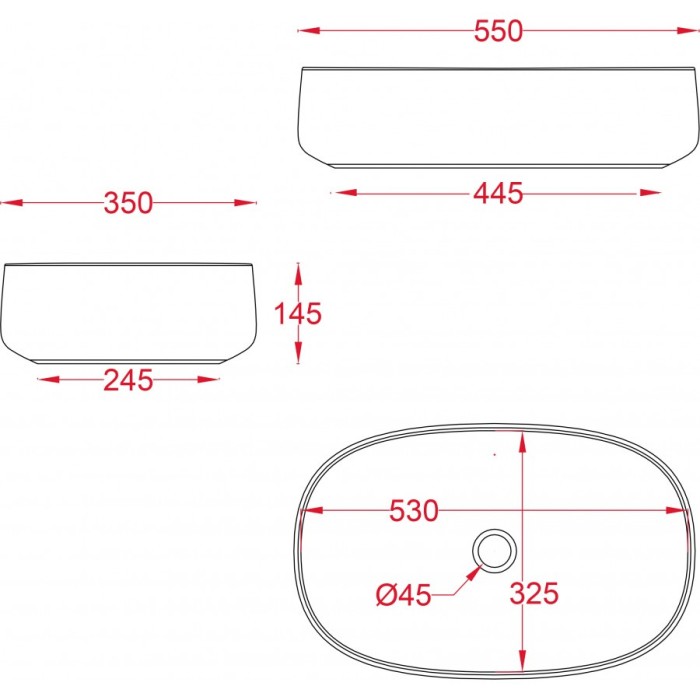 Раковина накладная 55x35 см, salvia, Art Ceram Cognac арт. COL003 44 00