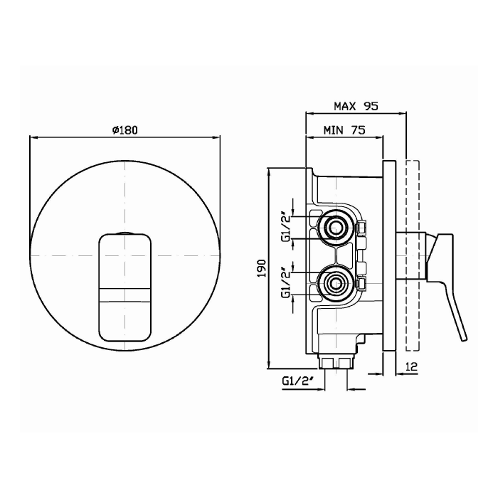Zucchetti встроенный однорычажный смеситель для душа, с системой zeta, soft, хром арт. zp7090 r97800