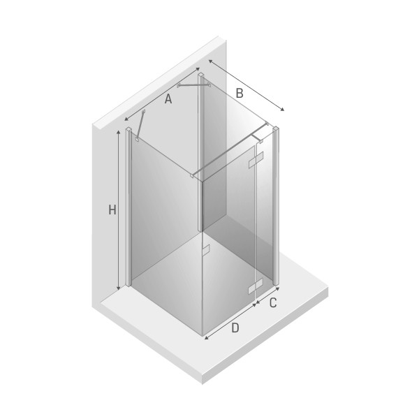 Душевое ограждение r 110x120x200, New trendy Reflexa black, черный арт. EXK-5044