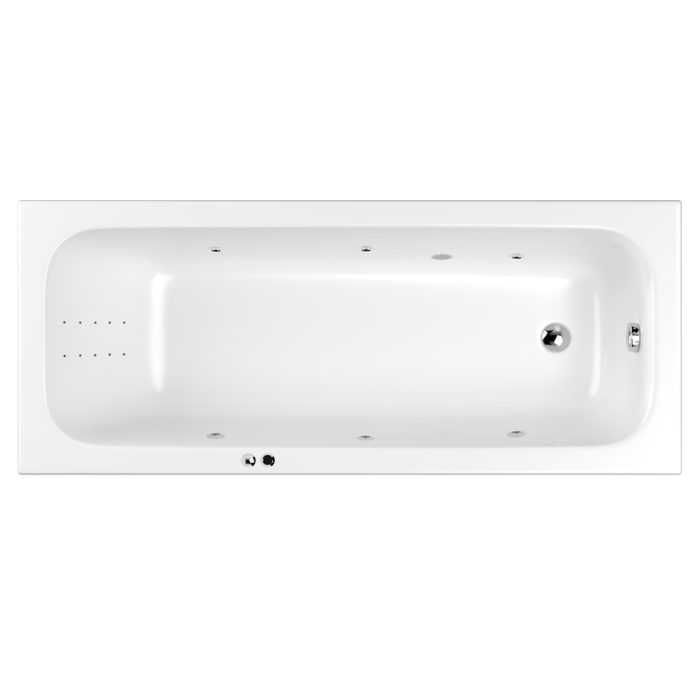 Ванна 180x75 line nano, Whitecross Vibe, хром арт. 0105.180075.100.LINENANO.CR