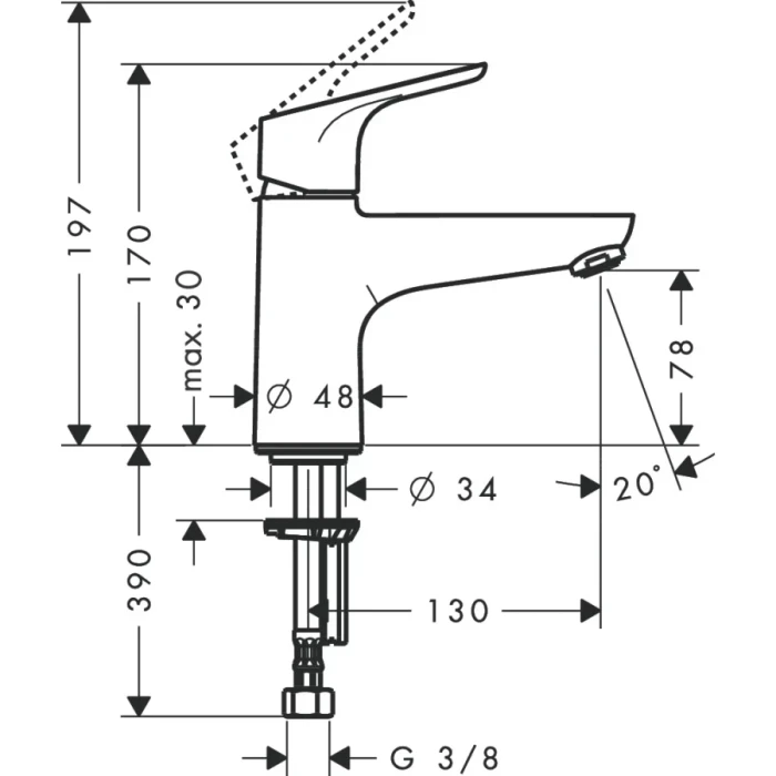 Hansgrohe смеситель на борт ванны, Focus E2, хром арт. 31931000