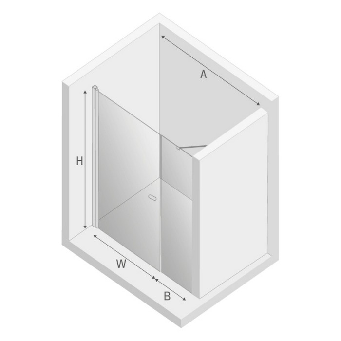 Дверь в нишу plus 100x195, New trendy New soleo chrome, хром арт. D-0139A/D-0094B