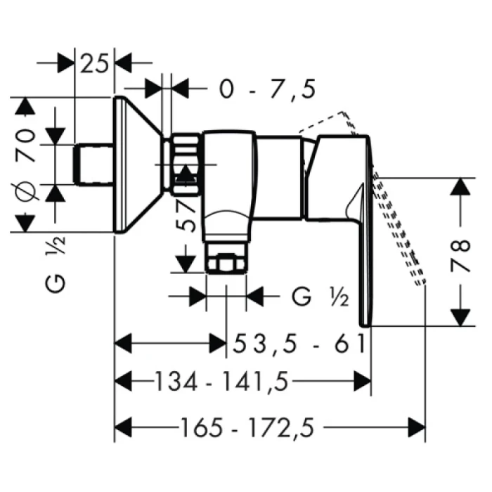 Hansgrohe смеситель для душа, Talis E2, хром арт. 31662000
