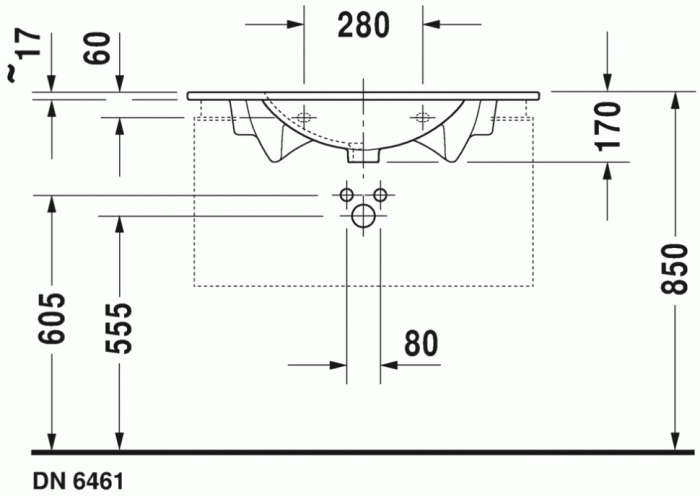 Duravit раковина встраиваемая сверху 83х54см, darling new, 0499830000 цвет: белый