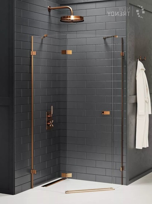 Душевое ограждение l 100x80x200, New trendy Avexa copper brushed, браширо арт. EXK-3827
