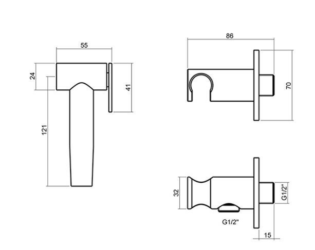 Cisal гигиенический душ xi007915d1 xion, цвет: нержавеющая сталь