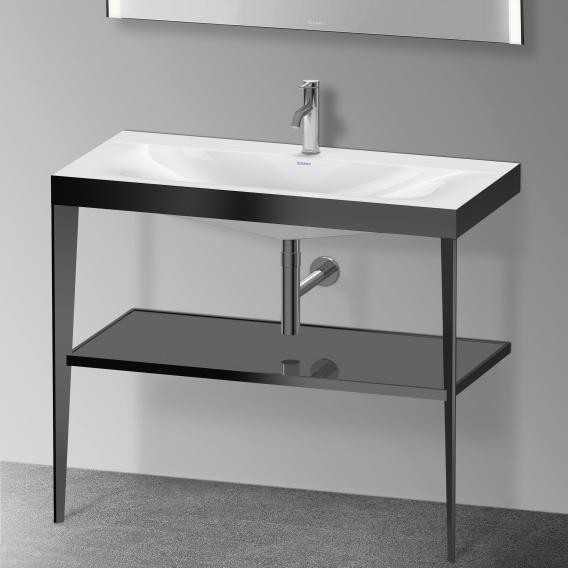 Duravit напольная консоль xviu/c-bonded 1000 мм х 850 мм, с умывальником viu, xviu, xv4716ob289 цвет: черный матовый/фланелево-серый глянцевый лак
