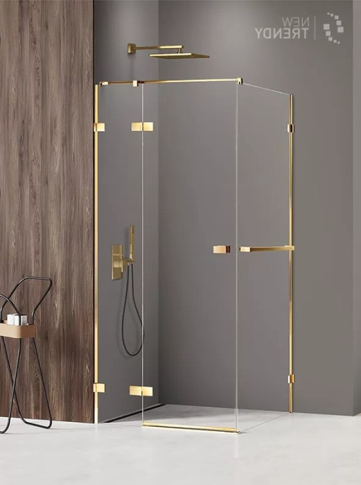 Душевое ограждение shine l 90x120x200, New trendy Avexa gold, золото арт. EXK-3173