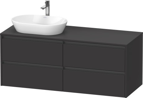 Duravit тумба подвесная под раковину слева 550 мм х 1400 мм х 568 мм, ketho.2, k24898l80800000 цвет: графит суперматовый