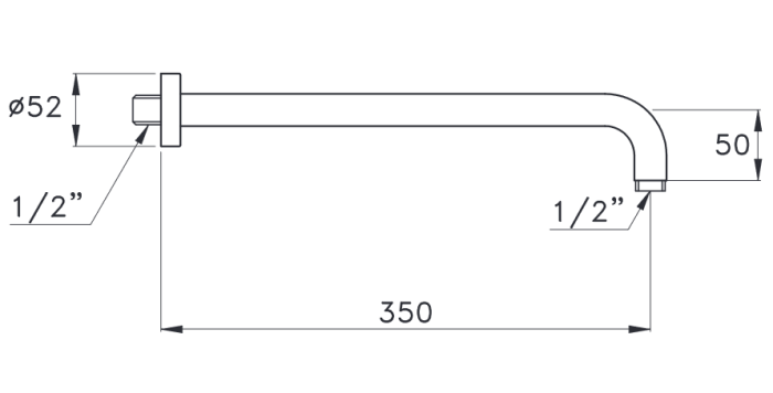 Stella держатель верхнего душа, 130, латунь арт. un03204cr00