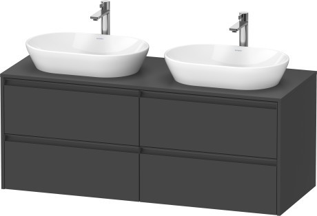 Duravit тумба подвесная под две раковины 550 мм х 1400 мм х 568 мм, ketho.2, k24898b49490000 цвет: графит матовый