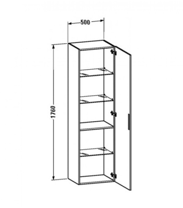 Duravit шкаф-пенал подвесной, happy d.2, h29253r7575 цвет: лён
