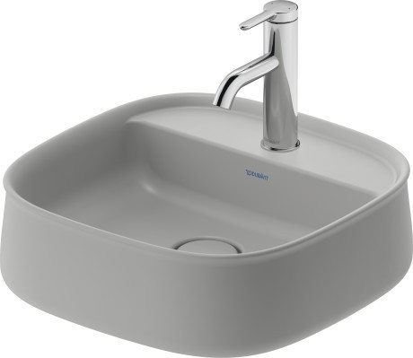 Duravit раковина накладная 420 мм х 420 мм, без перелива, zencha, 2374426771 цвет: серый шелковисто-матовый