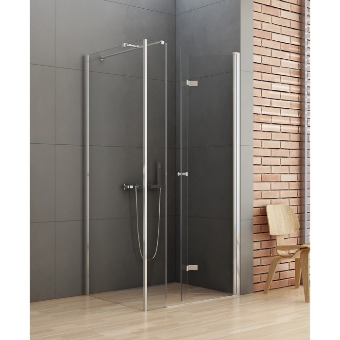 Душевое ограждение plus складные двери r 110x80x195, New trendy New soleo chrome, хром арт. K-0383