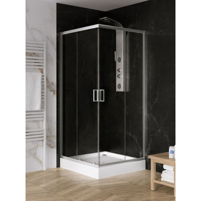 Душевое ограждение с поддоном 80x80x201, New trendy Suvia, хром арт. ZS-0003