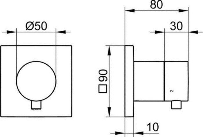 Keuco переключатель на 3 потребителя, ixmo, хром арт. 59548 011002