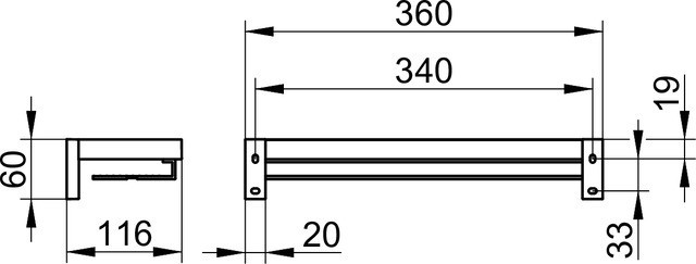 Keuco полочка для душа square 360 мм, edition 90 square, хром арт. 19158 010000