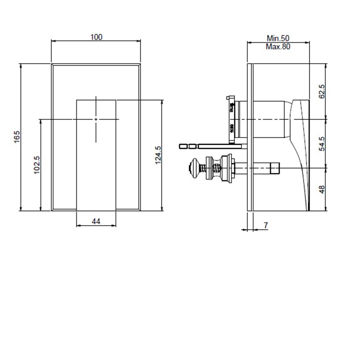Fima Carlo Frattini смеситель для душа встроенный, с переключателем на 2 источника, zeta, черный арт. f3969x2ns
