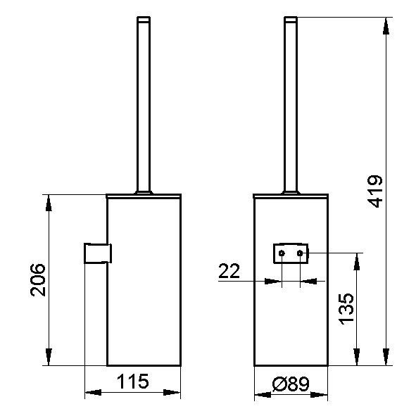 Keuco ершик для туалета, collection moll, черный, хром арт. 12769 010101