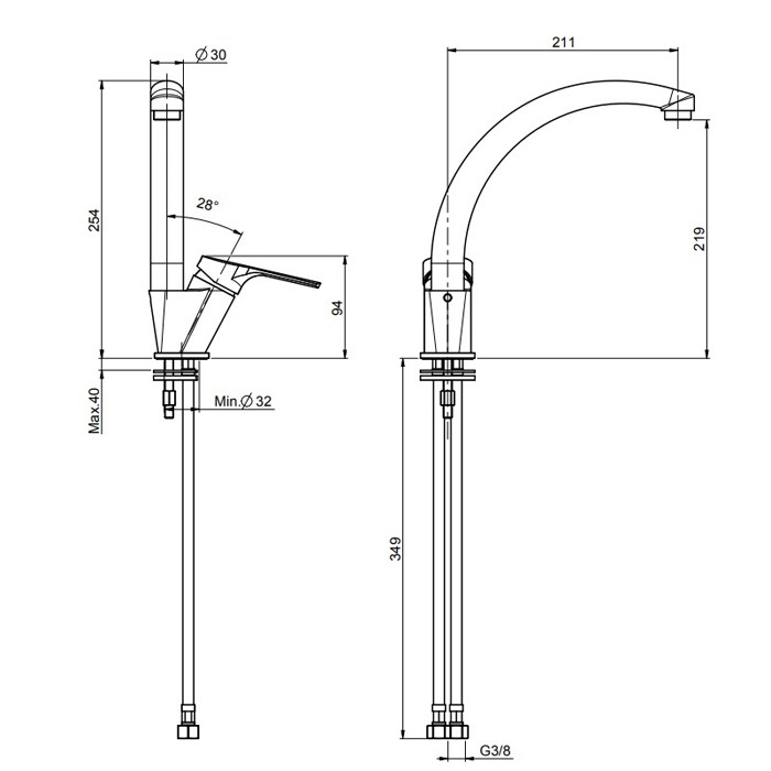 Fima Carlo Frattini смеситель для кухни, kitchen, хром арт. f3797/2cr
