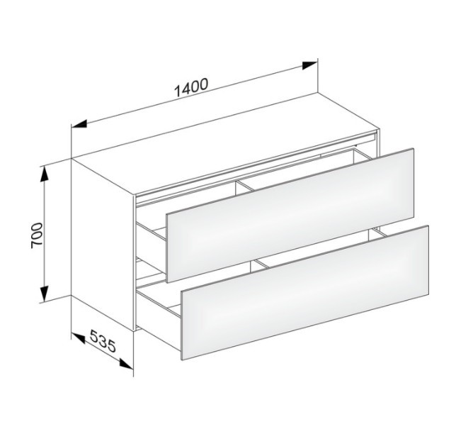 Keuco тумба боковая подвесная с двумя выдвижными фронтами, edition 11, трюфель арт. 31327 140000
