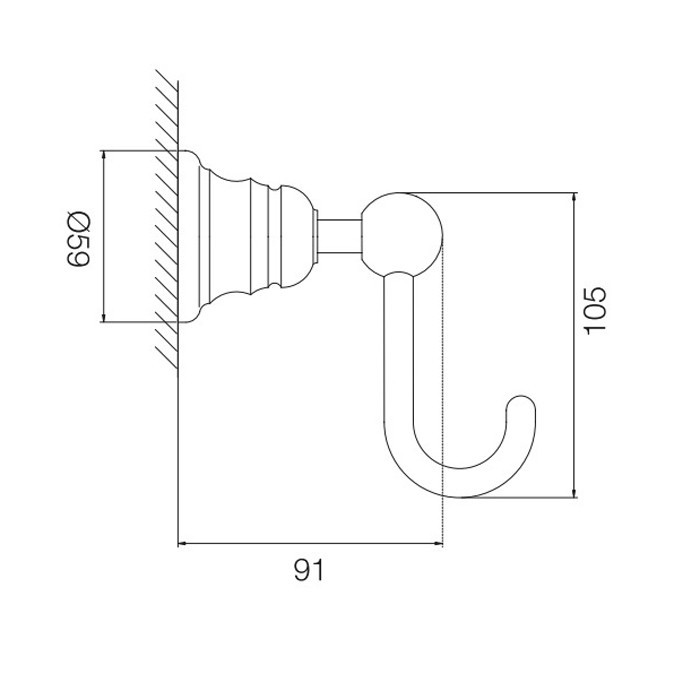 Fima Carlo Frattini крючок, подвесной, хром, victory, хром арт. f6064/1cr