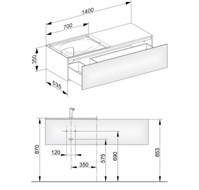Keuco тумба под умывальник, edition 11, белый арт. 31165 300000
