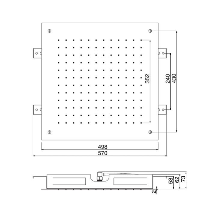 Fima Carlo Frattini верхний душ 500х500 мм., встраиваемый в потолок, нержавеющая сталь wellness, хром арт. f2425cr