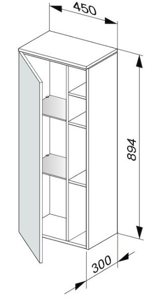 Keuco средний шкаф, edition 400, трюфель арт. 31725 370001