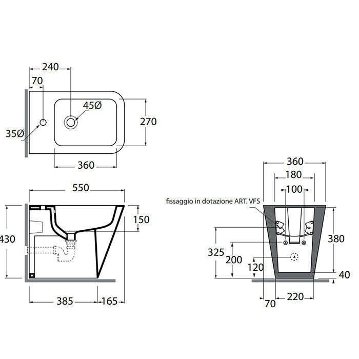 Azzurra Биде 36x55 Build, BUBIT000000MBI*1 цвет: белый