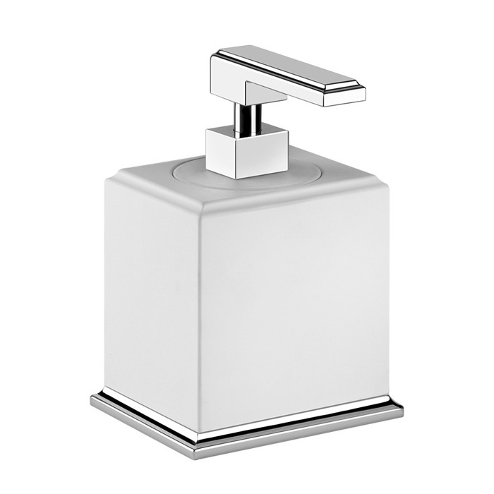 Gessi Дозатор для жидкого мыла настольный, Eleganza, 46437#031 цвет: хром/белый